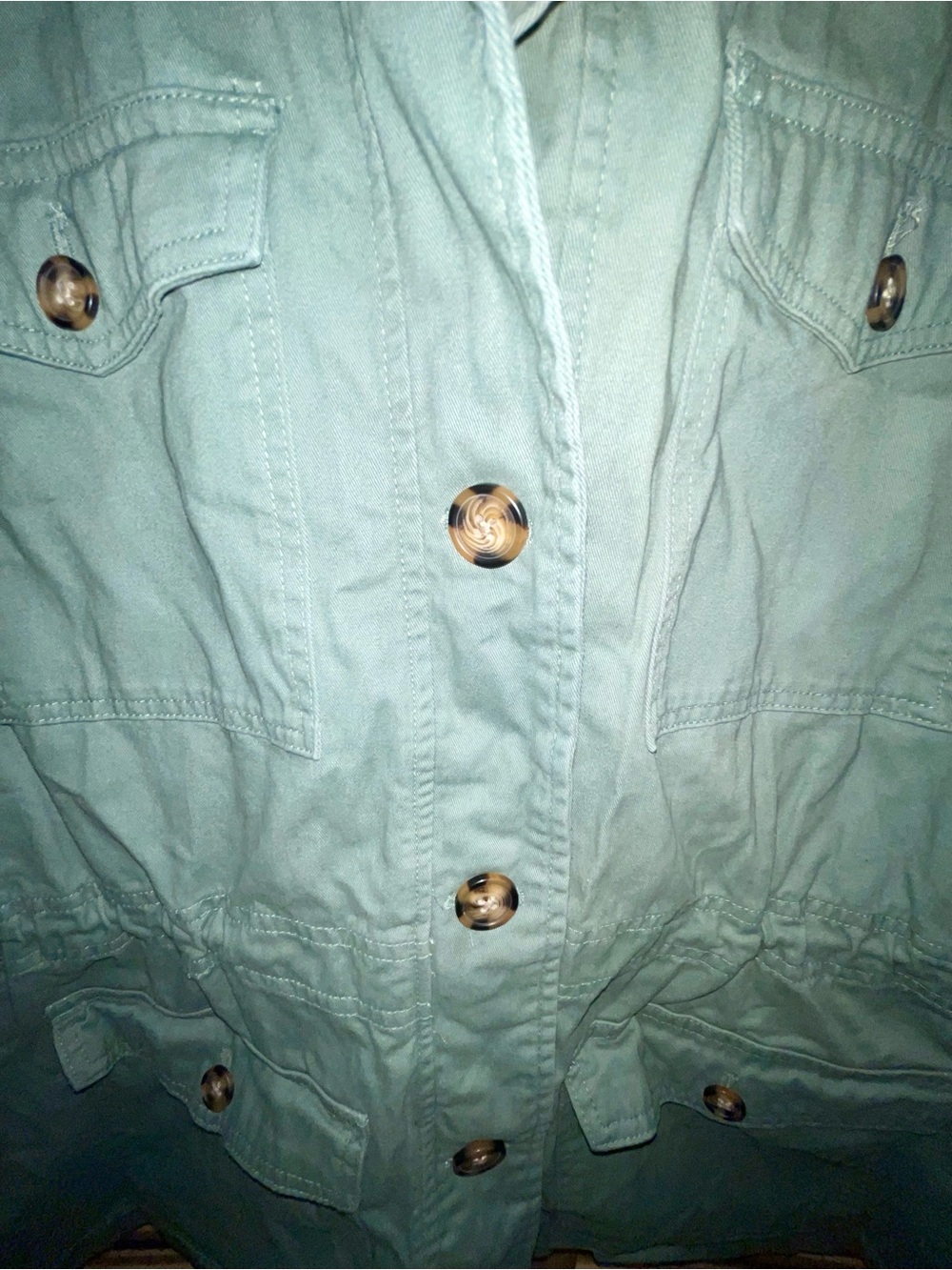 St. John’s Bay Celery Utility Jacket XL Safari Military Cargo Coastal Chic - Picture 6 of 9